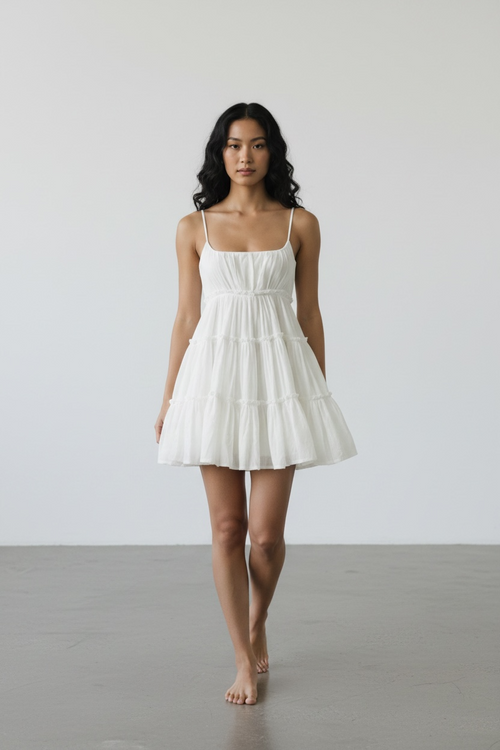 Ivory Bloom Mini Dress