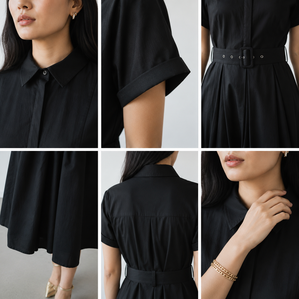 Monroe Black Midi Dress