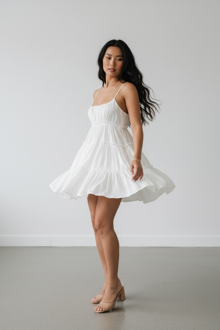 Ivory Bloom Mini Dress
