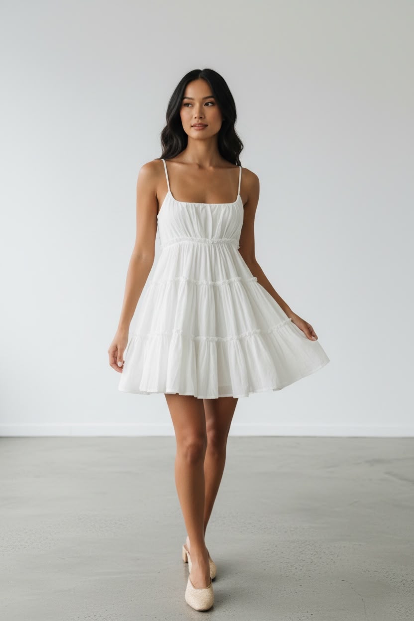 Ivory Bloom Mini Dress