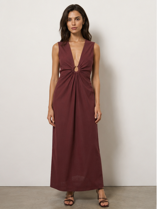 Verona Linen Maxi Dress
